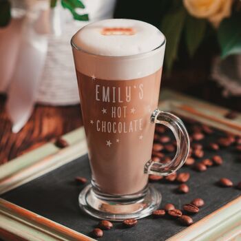 Personalised Stars Hot Chocolate Latte Glass, 4 of 4