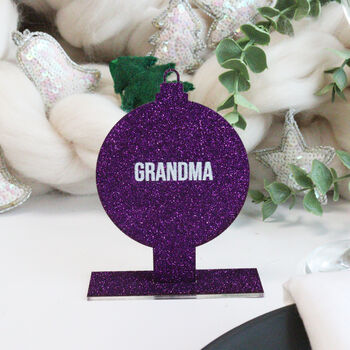 Personalised Purple Bauble Christmas Place Setting, 2 of 7