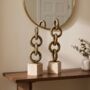 Handcrafted Brass Chain Sculpture Set Of Two, thumbnail 2 of 6
