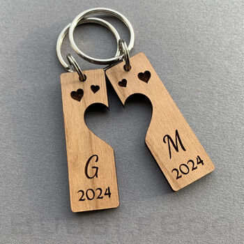 Couples Keyrings. Matching Personalised Key Fobs, 5 of 7
