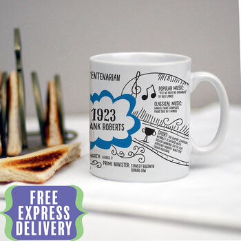 100th Birthday Gift Mug Personalised For 1924, 2 of 12