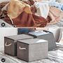 Set Of Three Grey Fabric Storage Boxes Organiser Bins, thumbnail 9 of 9