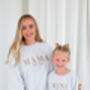 Child's Mini Est Personalised Embroidered Sweatshirt Jumper With Optional Matching Mama, thumbnail 9 of 12