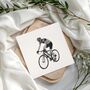 Cyclist Bike Greeting Card, thumbnail 1 of 8
