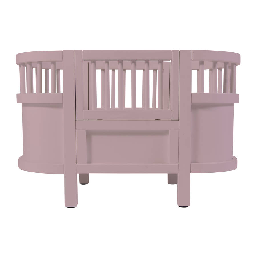 dolls wooden cot with door