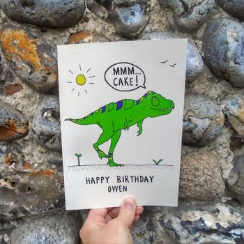Personalised Dinosaur Birthday Card For Children, 3 of 3