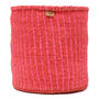 Kiwanda: Red And Pink Pinstripe Woven Storage Basket, thumbnail 5 of 9