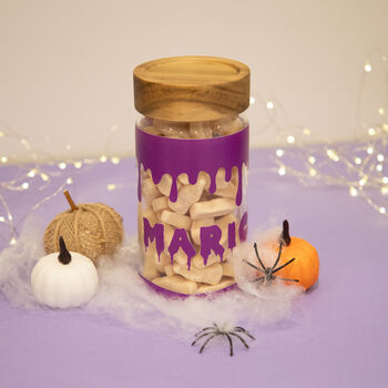 Personalised Halloween Blood Drip Glass Storage Jar, 3 of 8