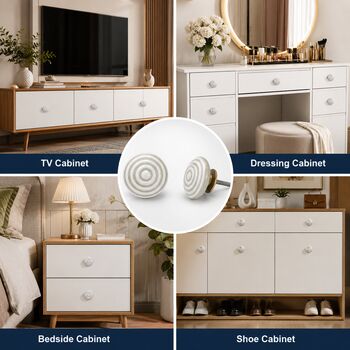 Minimalist Ripple Ceramic Cabinet Knob, 7 of 8