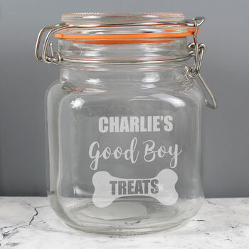 Personalised Good Boy Treats Glass Kilner Jar, 4 of 7