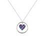 Scottish Blue Tartan Heart Circle Of Life Necklace, thumbnail 1 of 2