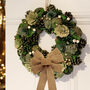 Hemlock Grove Indoor Christmas Wreath With Bow, thumbnail 1 of 10