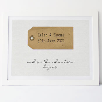 Personalised And So The Adventure Begins Wedding Print, 4 of 5