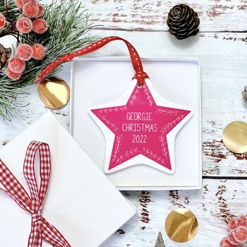 Personalised Star Christmas Tree Decoration, 3 of 7