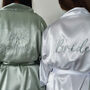 Sage Embroidered Bridesmaid Robes, thumbnail 1 of 5