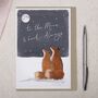 Cute Foxes To The Moon And Back Valentine Card, thumbnail 1 of 2