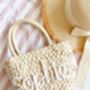 Girls Personalised Straw Beach Bag, thumbnail 2 of 2