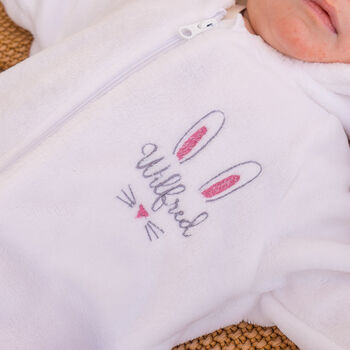 Embroidered Baby Bunny Rabbit Onesie, 3 of 7
