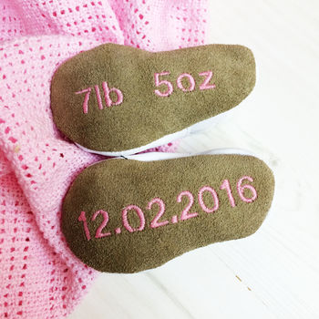 Personalised Lambswool Shawl And Baby Shoe Gift Set, 5 of 9