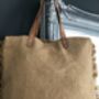 Moroccan Jute And Cotton Bag With Leather Handles, thumbnail 3 of 5