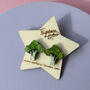 Broccoli Stud Earrings, thumbnail 2 of 3