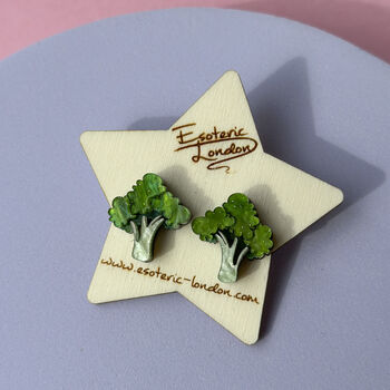 Broccoli Stud Earrings, 2 of 3