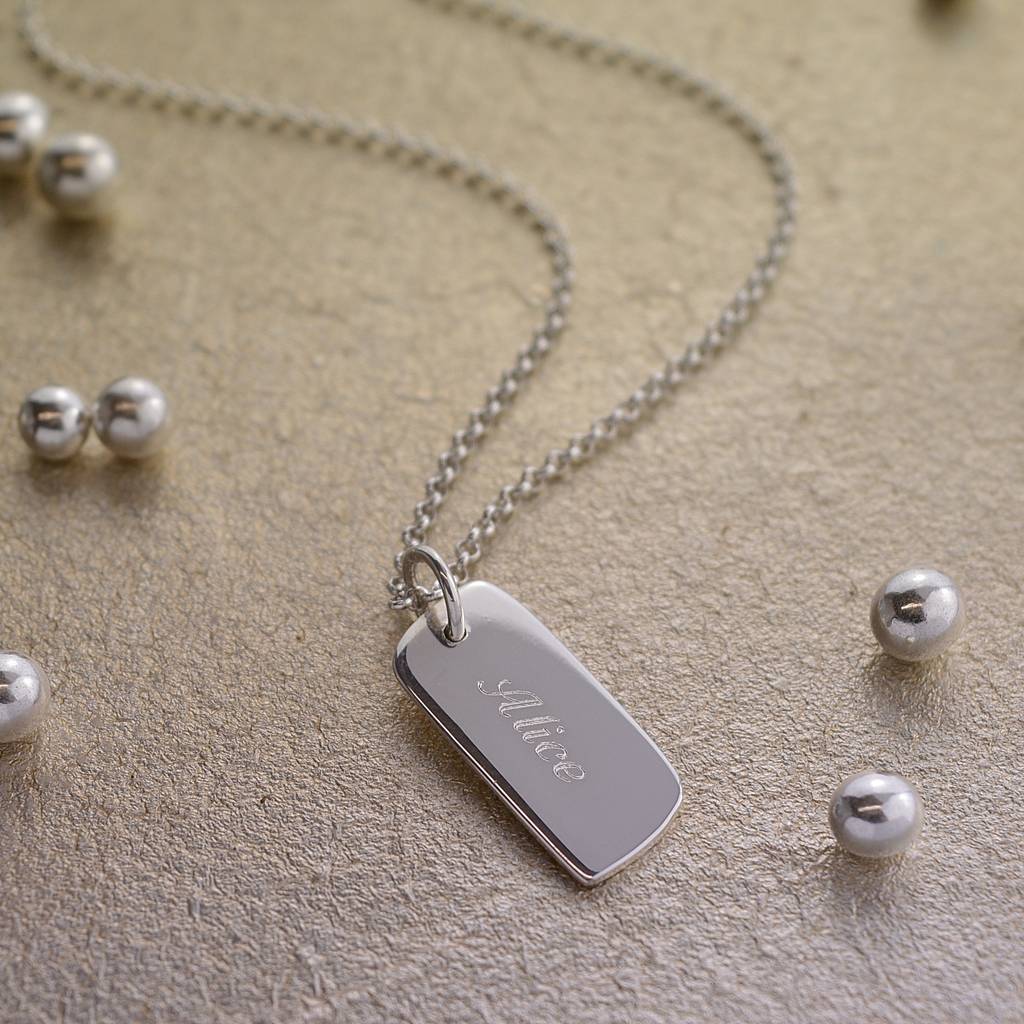 personalised tiny tag necklace by lily charmed | notonthehighstreet.com