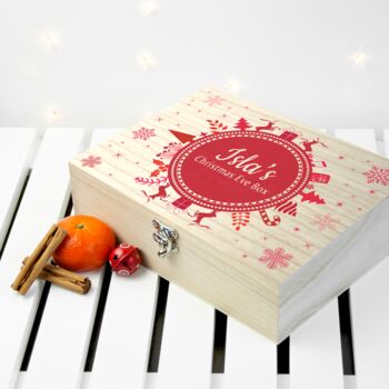 Personalised Christmas Eve Box With Snowflake Wreath, 5 of 12