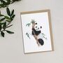Panda Bear Hand Painted Greetings Card, thumbnail 1 of 3