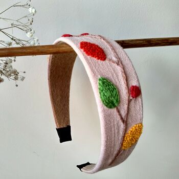 Linen Headband With Hand Embroidered Flower, 4 of 12