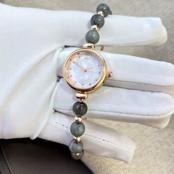 Elegant Rose Gold Beaded Dial Bracelet Watch, 2 of 5
