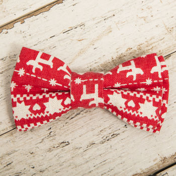 Christmas Finland Festive Dog Collar Bow Tie Gift Set, 4 of 5