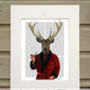 Deer In Smoking Jacket Book Print, Framed Or Unframed, thumbnail 2 of 8