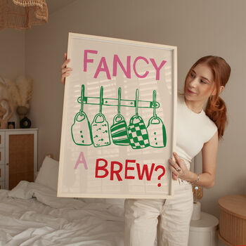 Fancy A Brew Kitchen Print, 4 of 4