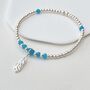 Artesia Blue Jade Sterling Silver Feather Bracelet, thumbnail 1 of 8