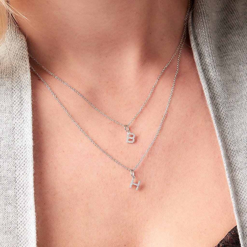 Tiny Diamond Letter Necklace By Claudette Worters | notonthehighstreet.com