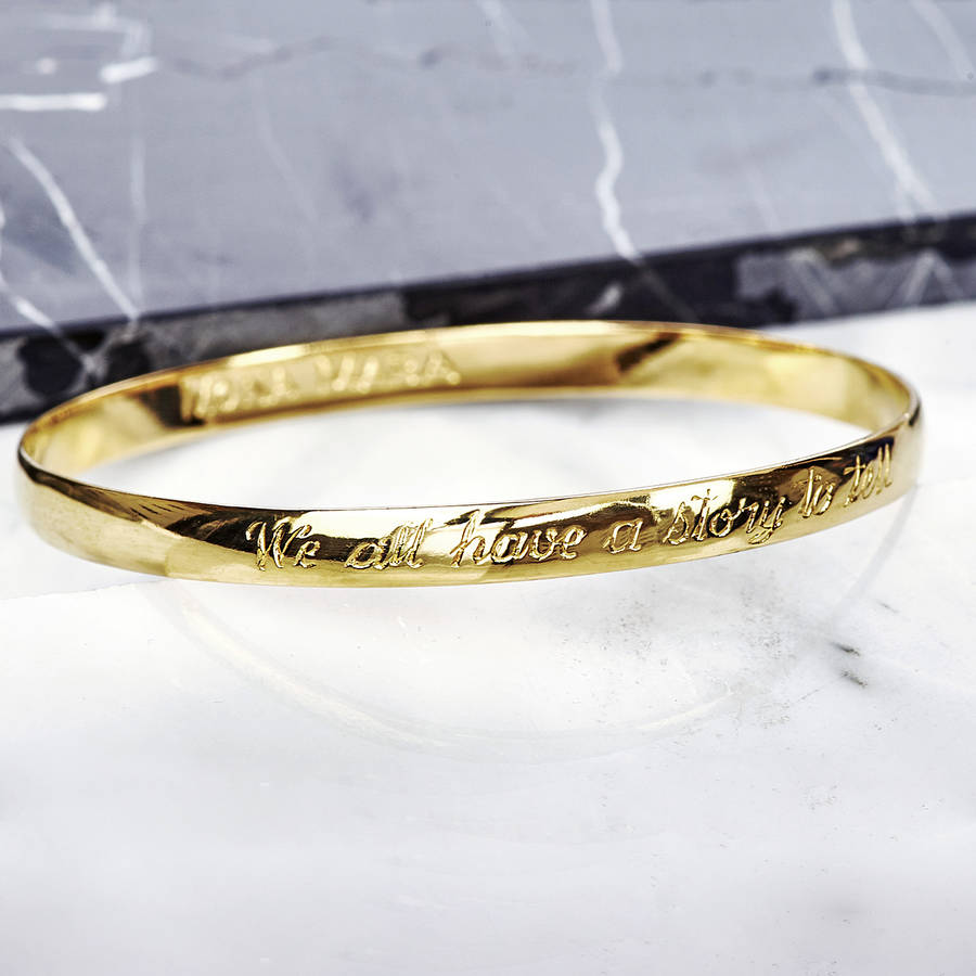 'We All Have A Story To Tell…' Bangle By MONA MARA | notonthehighstreet.com