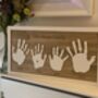 Personalised Family Handprints Solid Oak Wall Hanging, thumbnail 11 of 12