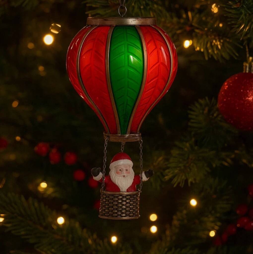 Christmas Santa LED Hanging Hot Air Balloon Decoration