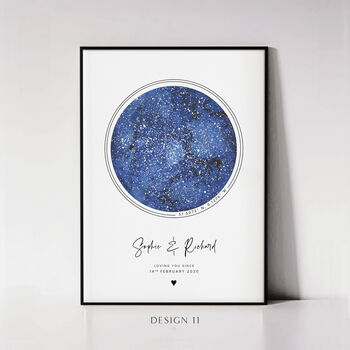 Girlfriend Personalised Gift, Custom Star Map Print, Valentines Day Couple Gift The Night We Met, 11 of 12