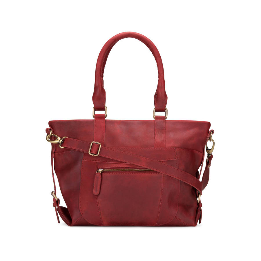 leather zip pocket handbag by the leather store | notonthehighstreet.com