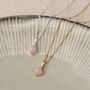 Pink Opal October Birthstone Necklace Sterling Silver, thumbnail 1 of 7