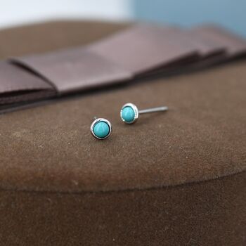 Green Turquoise Stud Earrings, 4 of 12