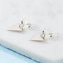 Silver Plated Triangle Earrings, thumbnail 3 of 8