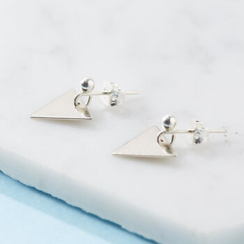 Silver Plated Triangle Earrings, 3 of 8