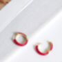 18 K Gold Plated Red Enamel Huggie Hoop Earrings, thumbnail 4 of 8