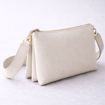 Personalised Embossed Saffiano Leather Trio Cross Body Bag, 5 of 7