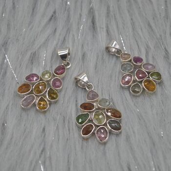 Mixed Tourmaline Pendant: Sterling Silver, 4 of 8