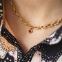 Chunky Birthstone Heart Charm Necklace, thumbnail 5 of 9