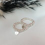 Sterling Silver Personalised Initial Love Heart Charm Stacking Stretch Bead Ring, thumbnail 1 of 6